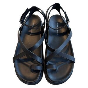 Pull & Bear Black Wrap Gladiator Ankle Sandals Sz 40